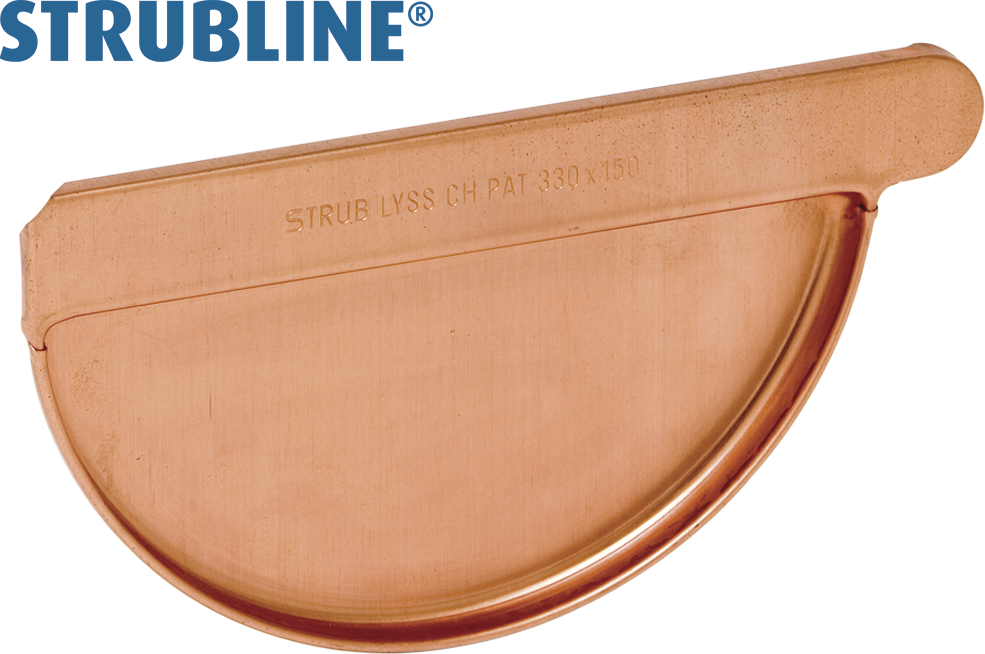 Anklemmboden links 200 mm 127 "Strubline" - Kupfer Spenglereihalbfabrikate