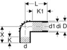 Sifon-Anschlusswinkel d 63/ 56mm 306.906.14.1 - Geberit-PE-Silent-Formstücke