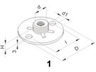Grundplatten rund verz. 2-Loch 1/2" 60 x 3 mm 51.102 - Rohrschellen-Zubehör