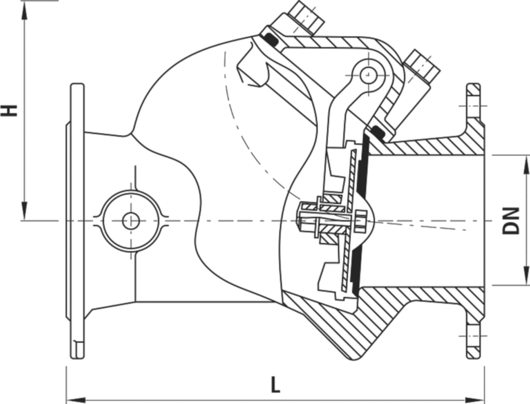 Rückschlagklappe PN 16 9966 DN 100 Typ AVK - Hawle Absperrklappen