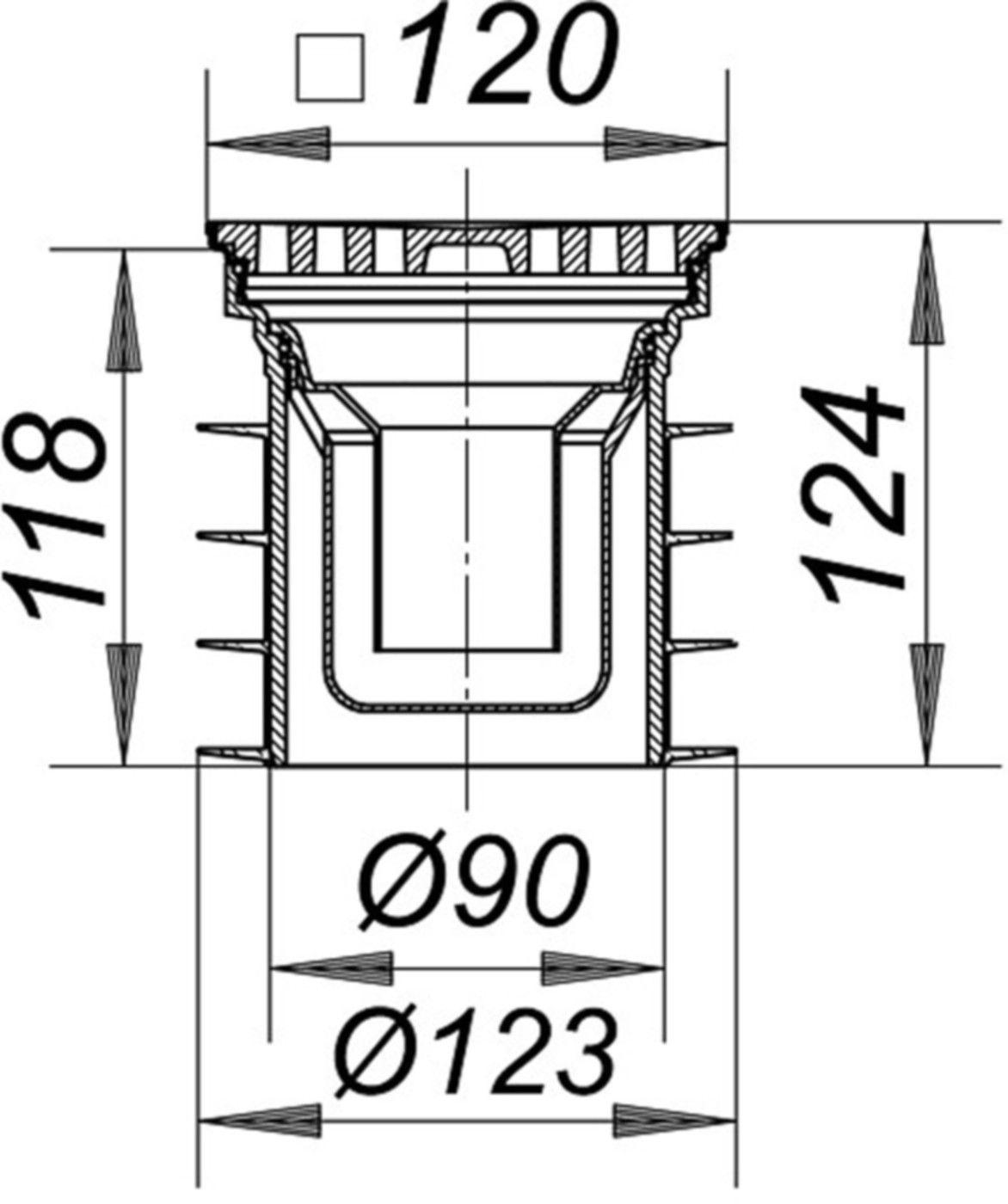 Bodenablauf Pronto mit Alu-Rost befahrbar 1500kg DN 125 3-700186 - SCHACO Entwässerungstechnik