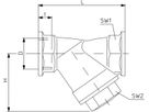 Rotguss m/Einfachsieb Maschenw. 0.6 mm PN 16 2" L=150.0 mm 112 00 16 - Schmutzfänger
