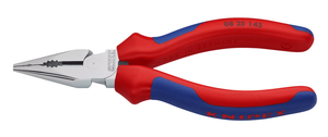 KNIPEX Spitz-Kombizange, verchromt 0825, L=145 mm , Mehrkomp.-Griffhülle - Zangen, Schneiden