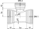 SM-Tee 3M Typ MMB DN 200/150, mit Gleit- und Dichtring - Wild Schraubmuffenformstücke