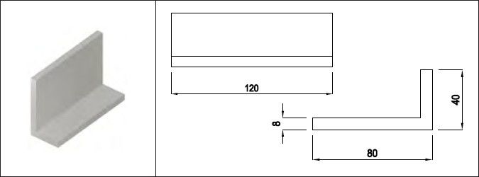 Aluminium Befestigungswinkel AIMgSi1 EN AW 6060-T66 80 x 40 x 8 mm - INOXTECH-Handlauf-/Geländer-System