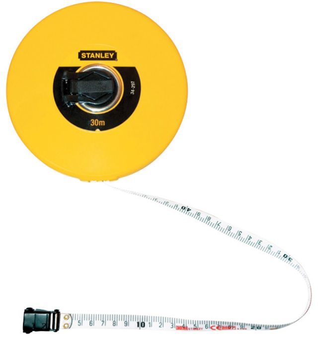 STANLEY Rollbandmass, in ABS-Kapsel L= 10m, B= 12mm, Glasfaserband, 0-34-295 - Längenmessen
