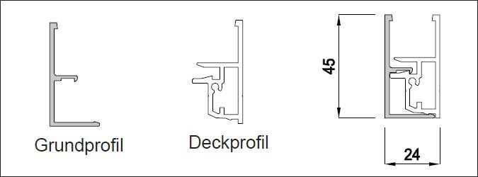 Clipprofil Aluminium AIMgSi1 EN AW 6060-T66 Grundprofil - INOXTECH-Handlauf-/Geländer-System