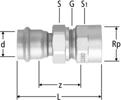 Übergangsverschraubungen NUSSBAUM Optipress-Industry