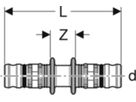 Kupplung 16mm 621.505.00.5 - Geberit-Mepla-Formstücke