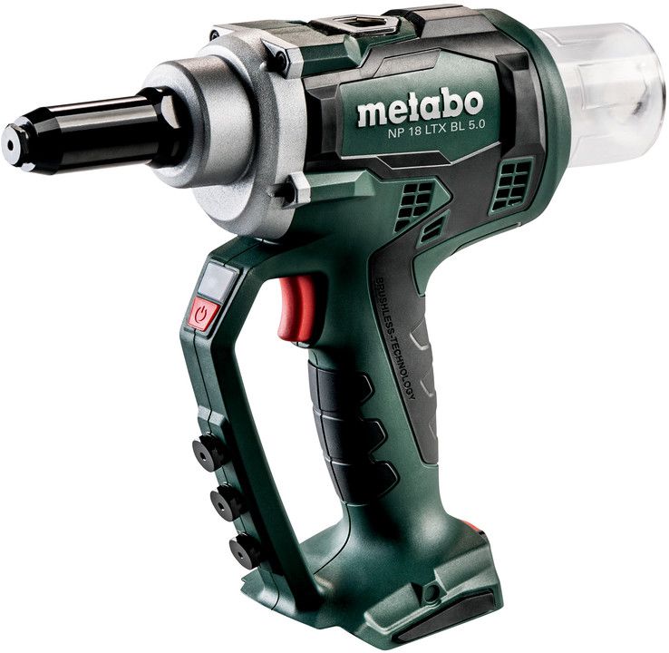 Akku-Nietpistole NP 18 LTX BL 5.0, 619002890 18V, Nieten 2.4-5mm, Alu bis 6mm, solo im Karton - Metabo Elektrowerkzeuge