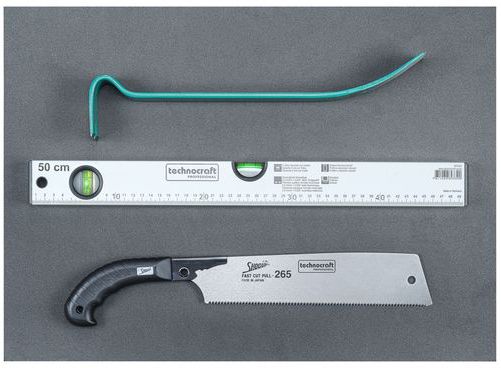 TECHNOCRAFT Werkstattwagen SWISS-TEAM WOOD PRO "282 tlg, . 1/4"" + 1/2"" Profi Schreiner Werkzeug - Schlüsselwerkzeuge