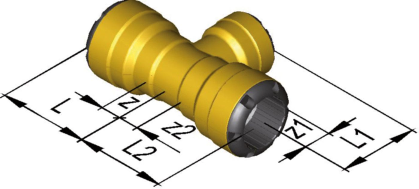 T-Stück reduziert d 18-15-18 mm 9815.181518 - SudoFIT-Formstücke