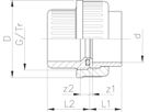 Verschraubung mit 2 Muffen 32 mm 721 510 108 - GF Hart PVC-U Formstücke