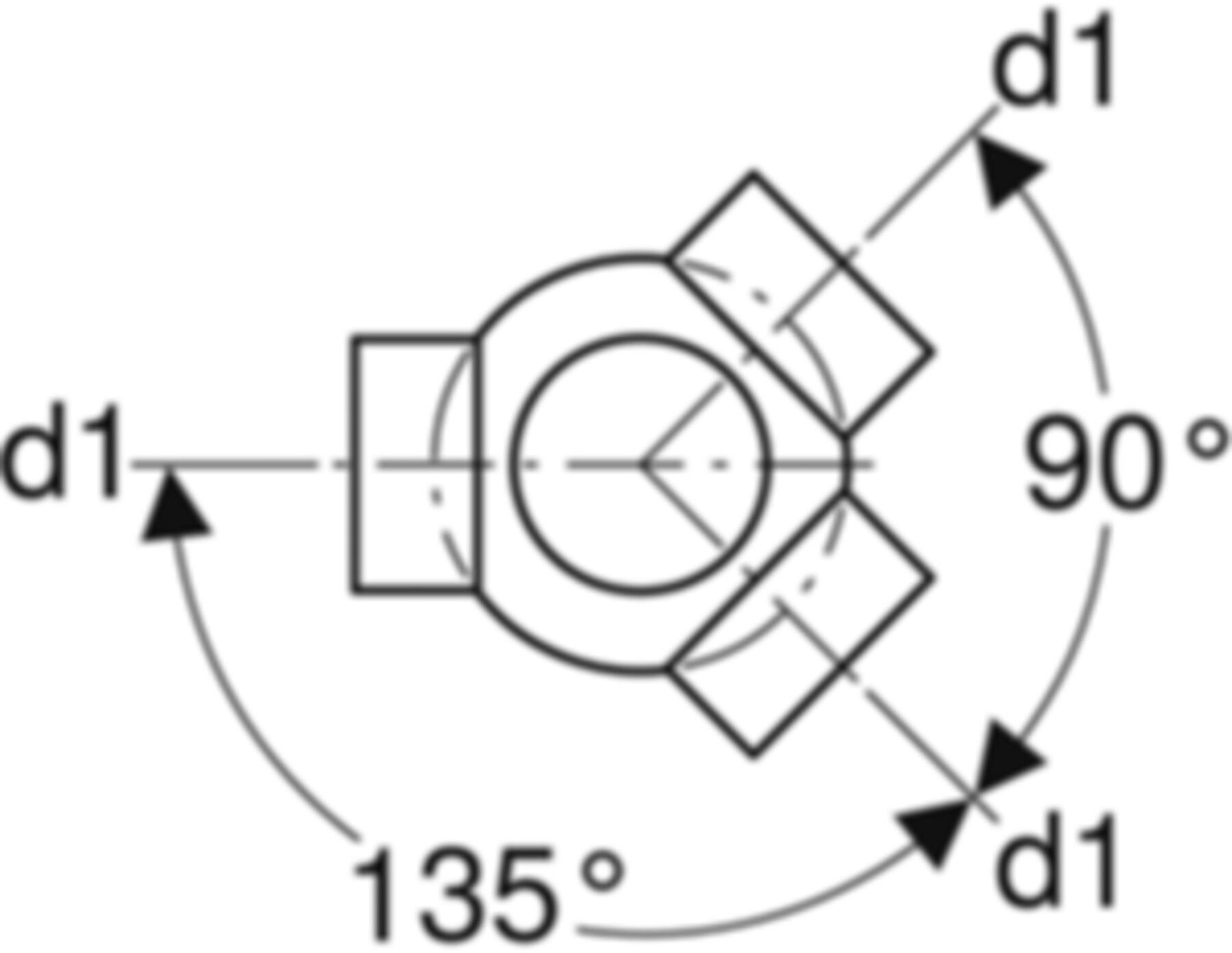 Mehrfach-Abzweig 3-teilig 135° d 75/ 75mm 365.600.16.1 - Geberit-PE-Formstücke