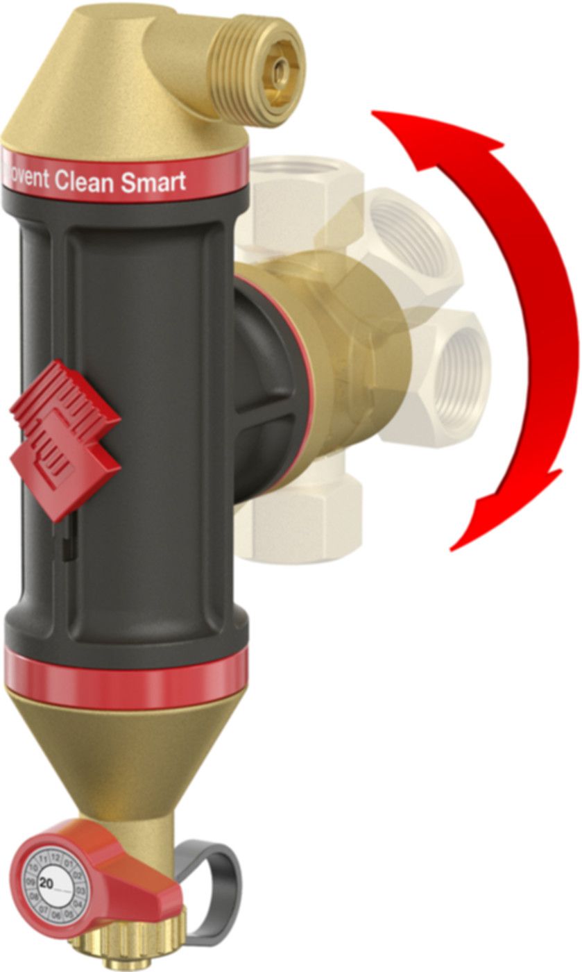 Flamcovent Clean Smart Abscheider 11/2" 30055 m/drehbaren Anschlüsse und EPP Isolation - Flamco Luft- und Schlammabscheider